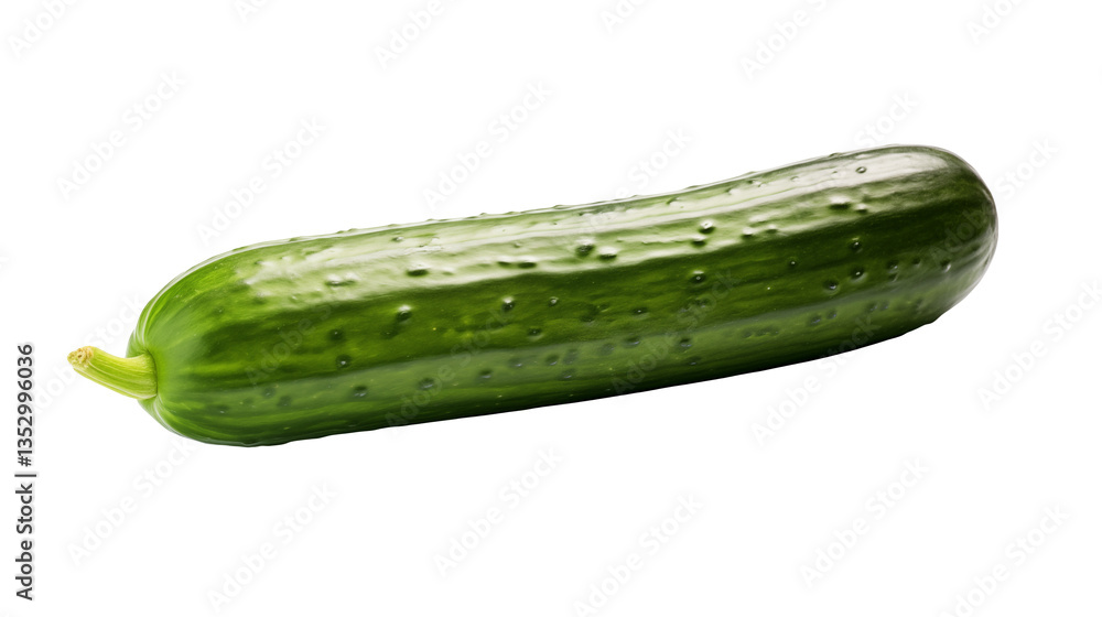 A single green cucumber with small bumps on its skin against a completely black backgroundisolated on transparent background A single green cucumber with small bumps on its skin against a completely black backgroundisolated on transparent background