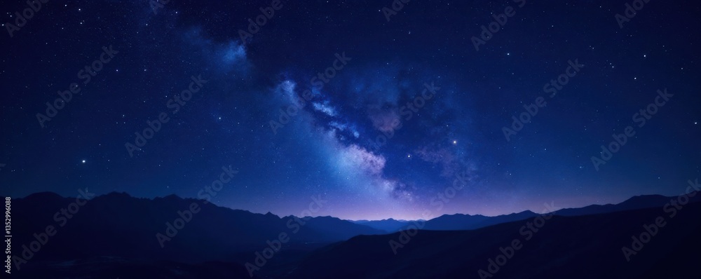 Naklejka premium Dark night sky with stars and galaxy background , galaxies, cosmos, stars