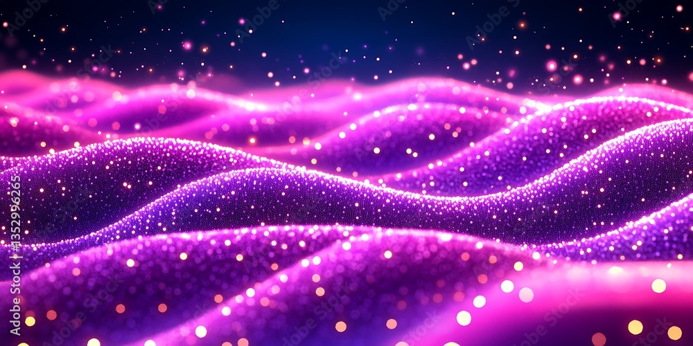 Fototapeta premium Abstract Pink Purple Glitter Waves.