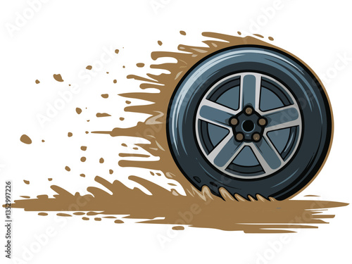 Dirty tire icon vector design��