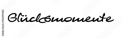 „Glücksmomente“: kleines Glück, das einem zufällt, wenn man es am wenigsten erwartet. Wort mit Bedeutung in besonderer Schreibschrift, vektor, vektor grafik. Version 3