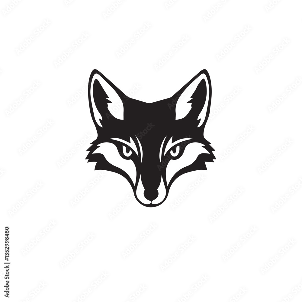 Obraz premium Fox head silhouette on white background. Fox logo. Fox vector silhouette. 