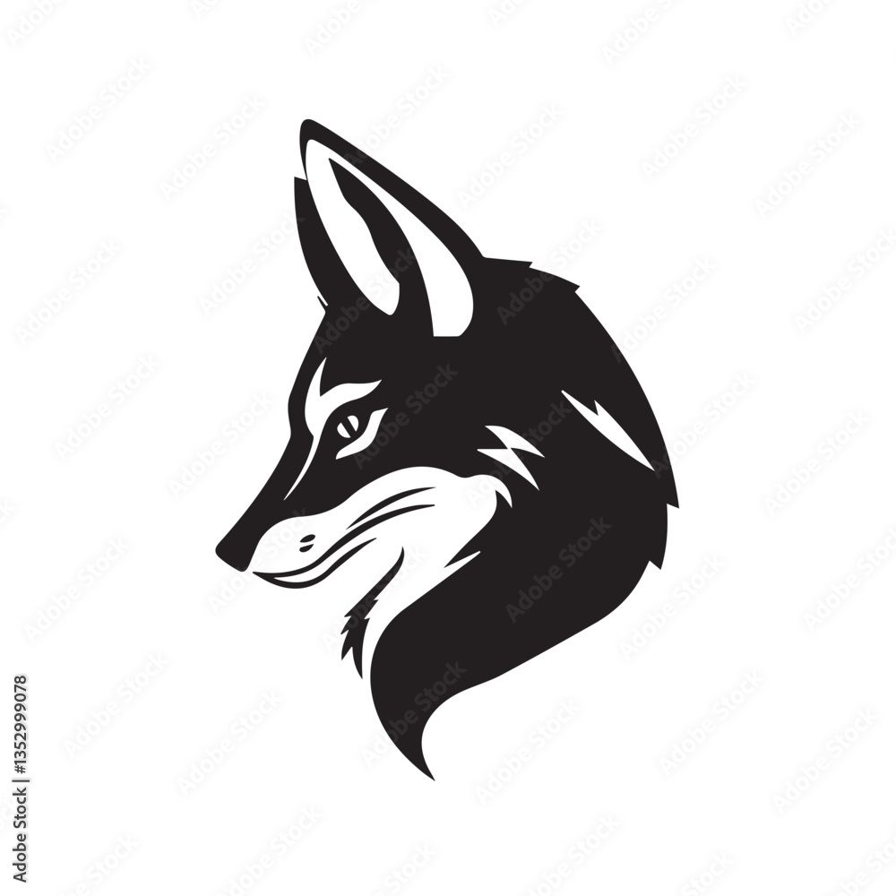 Obraz premium Fox head silhouette on white background. Fox logo. Fox vector silhouette.