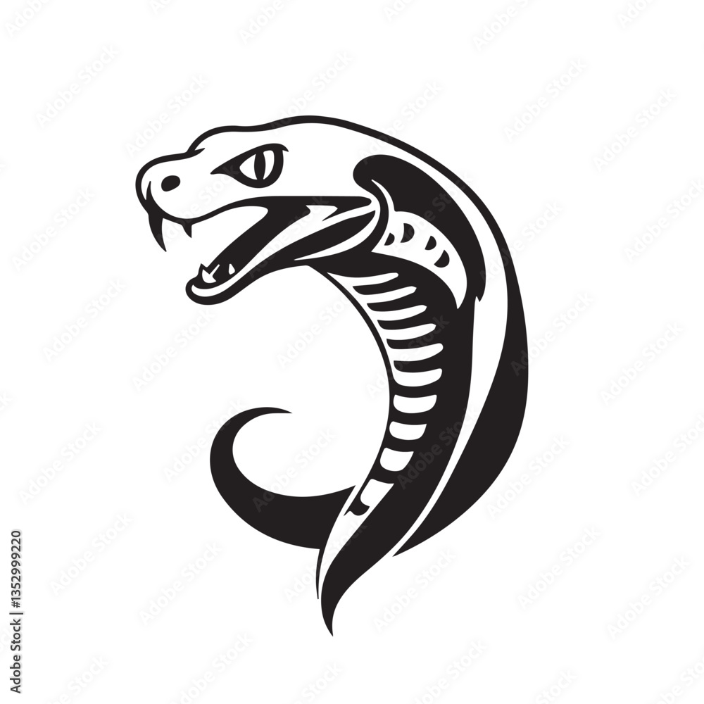 Fototapeta premium Snake silhouette on white background. Snake logo. Vector illustration.