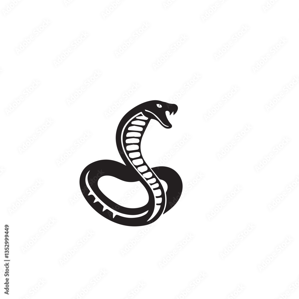 Fototapeta premium Snake silhouette on white background. Snake logo. Vector illustration.