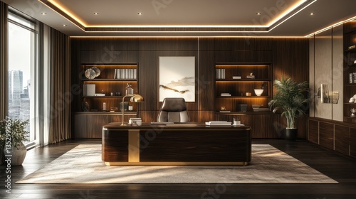 Wallpaper Mural Luxurious Modern Office Interior Design: A haven of sophistication and productivity. Torontodigital.ca