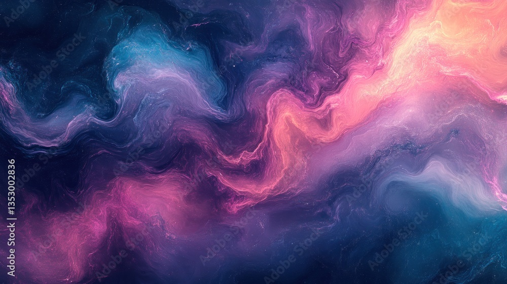 Fototapeta premium Abstract Cosmic Nebula: A Symphony of Hues