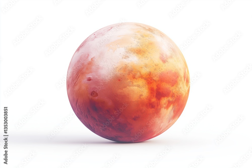 Fototapeta premium mars orange sphere resembling a fantasy planet with cosmic surface texture, ideal for space, science fiction, and conceptual celestial artwork, Generative AI
