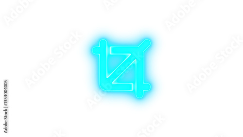 Free Download Crop icon cyan color glowing neon on transparent background - GFXLoad
