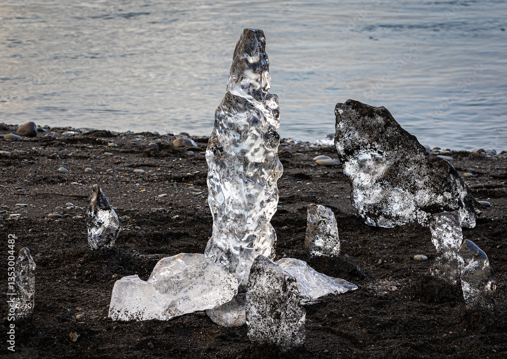 My beloved Iceland, and its Diamond Beach with the ice playing with the waves!