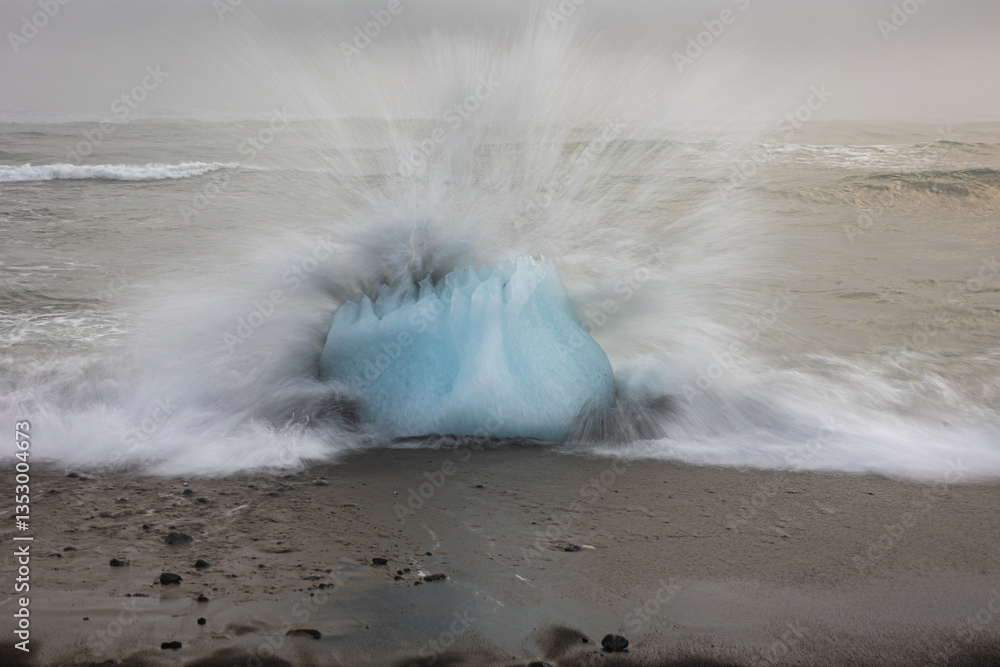 My beloved Iceland, and its Diamond Beach with the ice playing with the waves!
