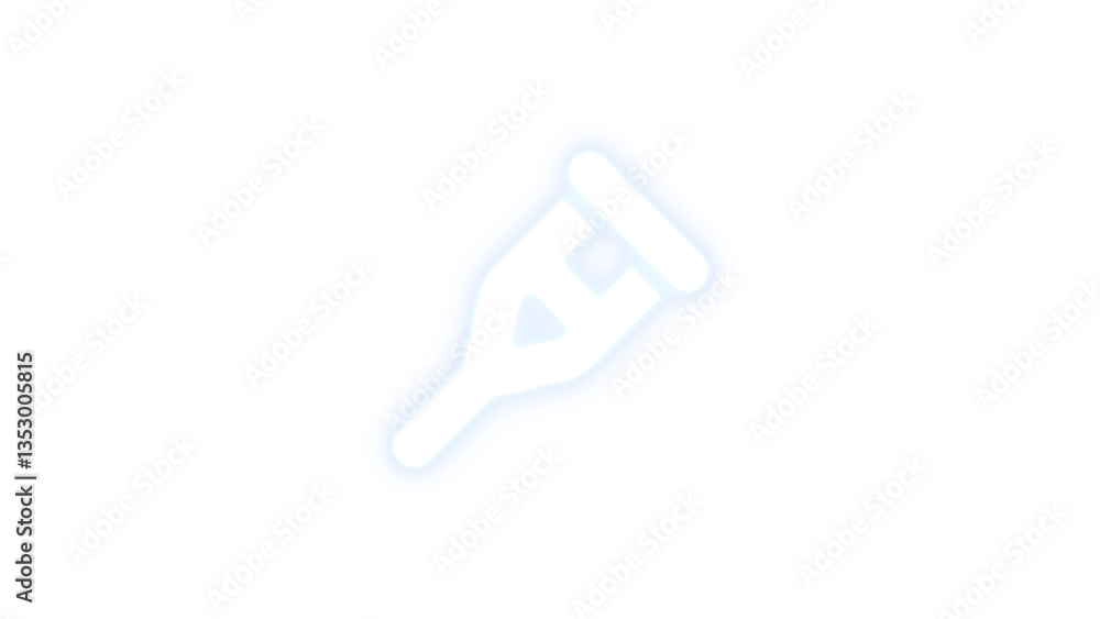 Crutch icon white color glowing neon on transparent background Crutch icon white color glowing neon on transparent background