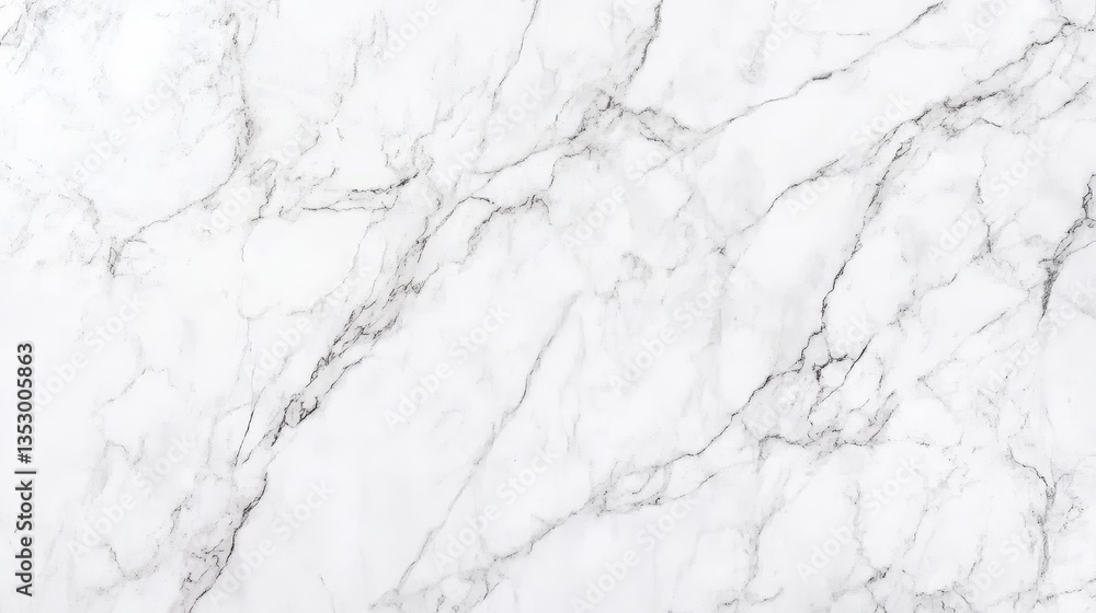 Fototapeta premium Elegant white marble texture with gray veining, perfect for backgrounds and designs.
