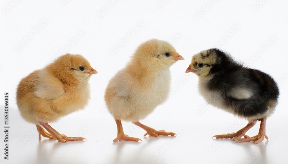 tree little chickens with white background tree little chickens with white background