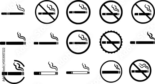Cigarette icon vector set. Cigar illustration sign collection. smoke symbol. Smoking area logo.

