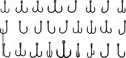 Fishing hook icon vector set. Fishing illustration sign collection. fish symbol or logo.
