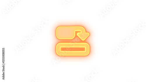 Vászonkép Diagram predecessor icon brown color glowing neon on transparent background