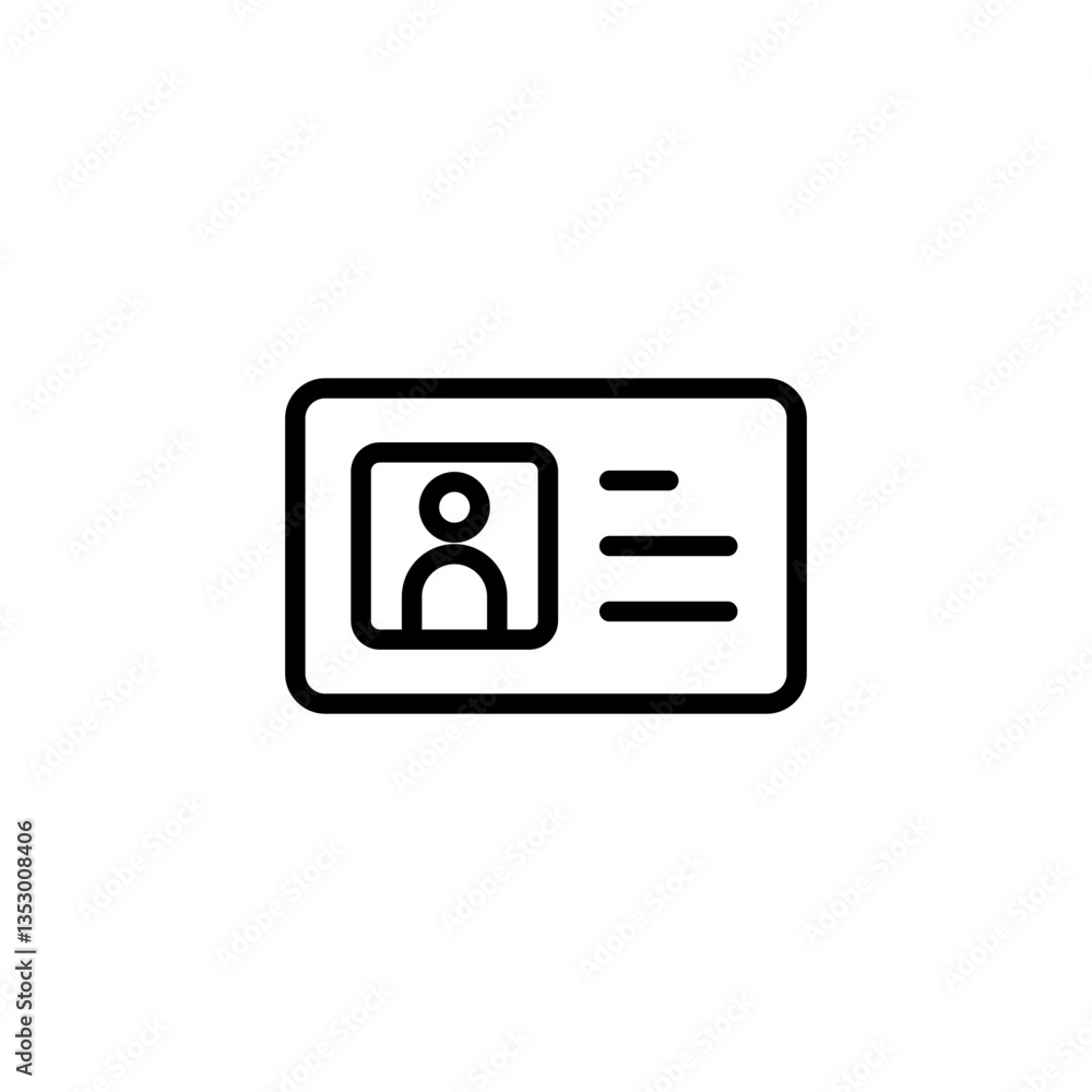 License icon logo design. ID card icon. driver license, staff identification card License icon logo design. ID card icon. driver license, staff identification card