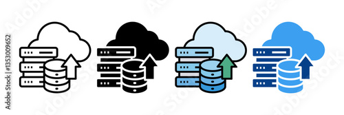 Incremental Backup Icon Set Multiple Style Collection