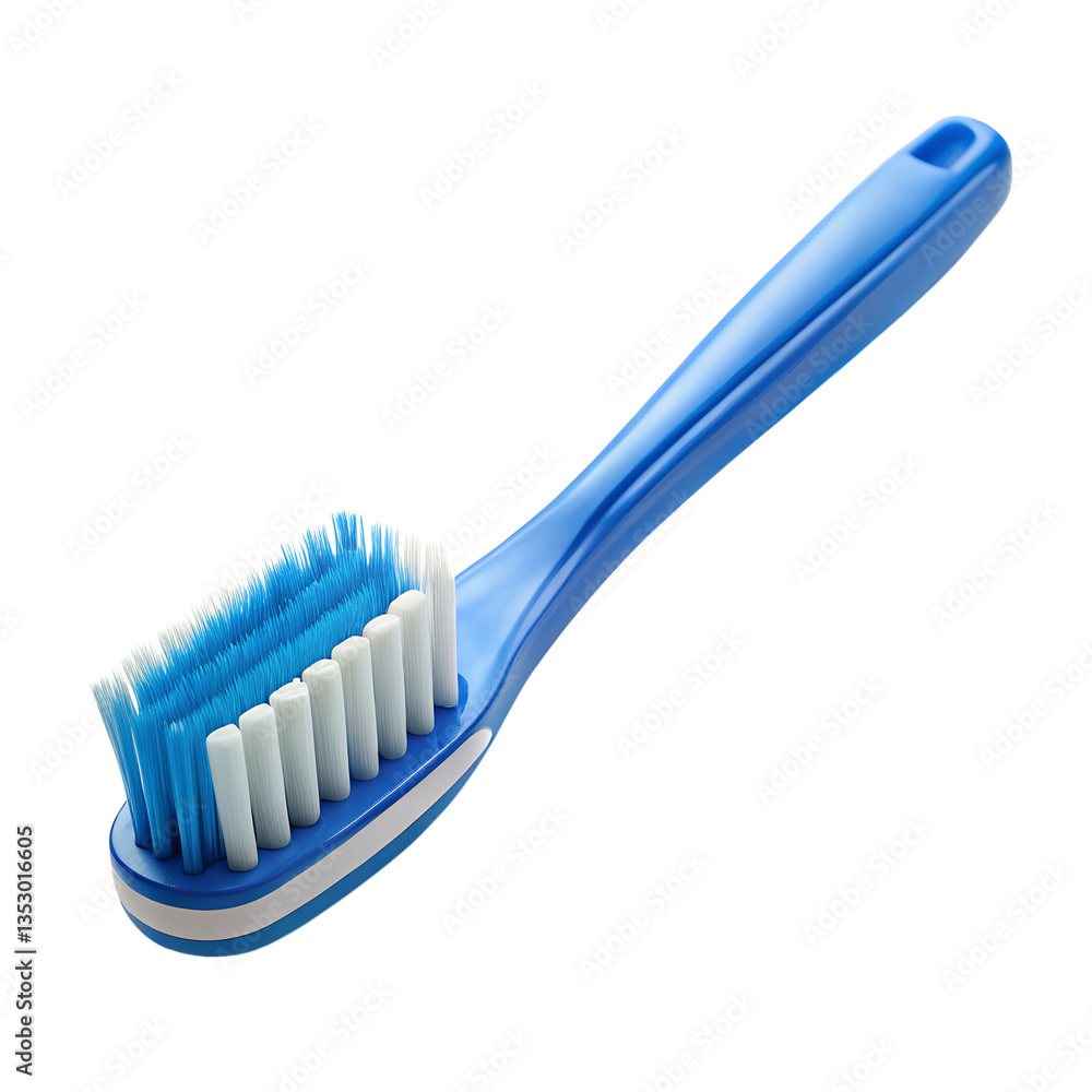 A Closeup View of a Blue Toothbrush with White Bristles Isolated on a Gray Background isolated on white or transparent background A Closeup View of a Blue Toothbrush with White Bristles Isolated on a Gray Background isolated on white or transparent background