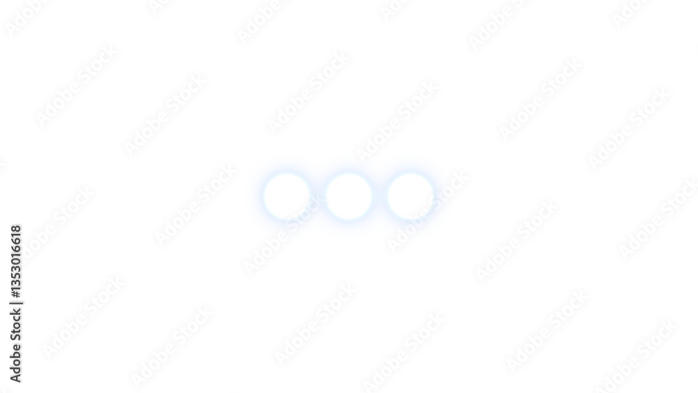 Ellipsis icon white color glowing neon on transparent background Ellipsis icon white color glowing neon on transparent background
