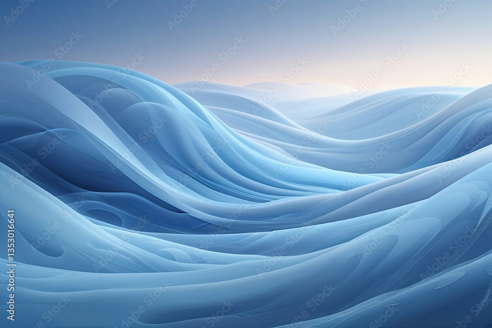 Obraz premium Serene Soft Blue Landscape with Elegant Gradients and Sophisticated Swirls