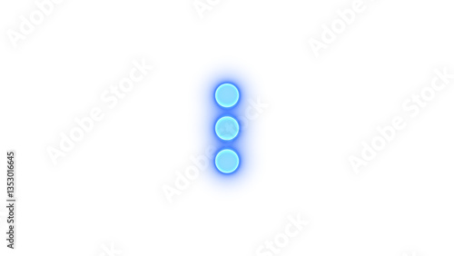 Ellipsis vertical icon blue color glowing neon on transparent background