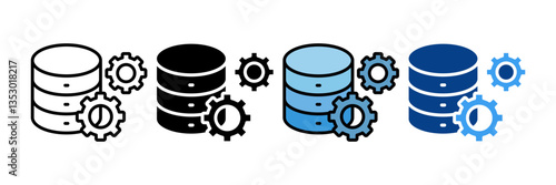 Data Engineering Icon Set Multiple Style Collection