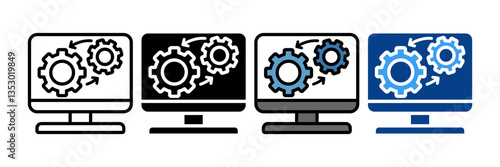 System Icon Set Multiple Style Collection