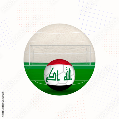 Iraq Flag Football Image for Sports Promotions, Iraq Soccer Ball Ready for Kickoff.