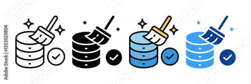 Data Normalization Icon Set Multiple Style Collection