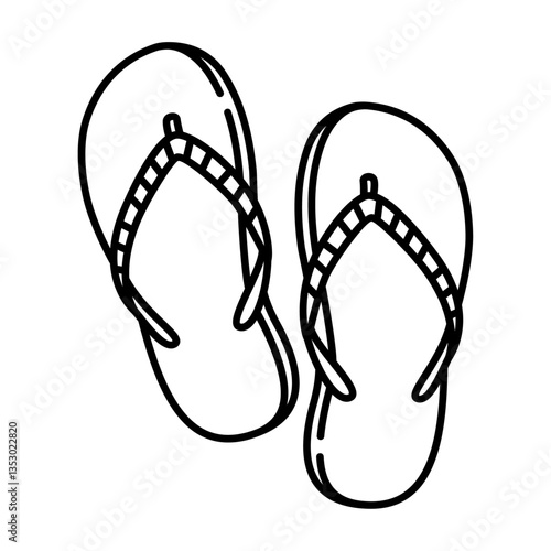 sandals outline illustration. footwear black line illustration.
