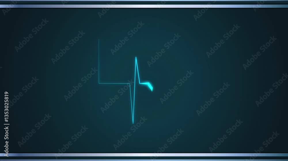 Medical monitor interface with heartbeat motion graphic animation background