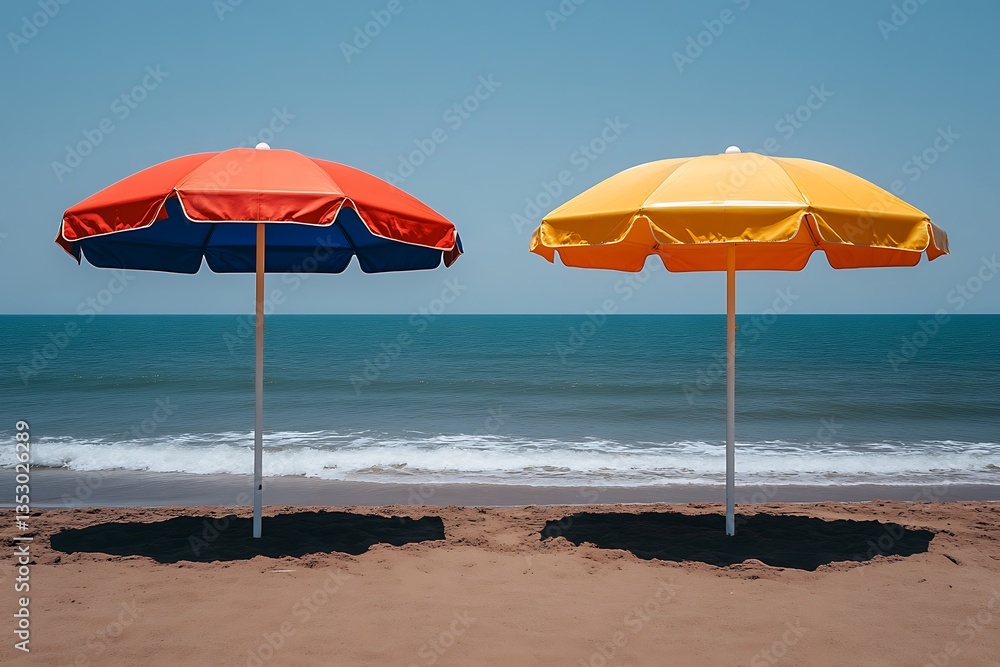 Beach Umbrellas with Colorful, and Summer. Beach Umbrellas with Colorful, and Summer.