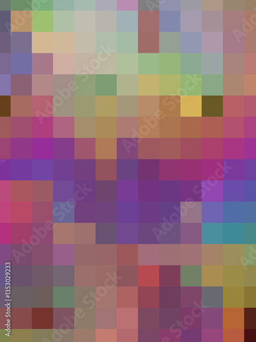 Purple pixel background. Mosaic pattern of pixels. Purple abstract mosaic background. Pixel mosaic design. Visually texture. Purple aesthetic. Pixel gradient. Colors gradient. Layout, template, banner