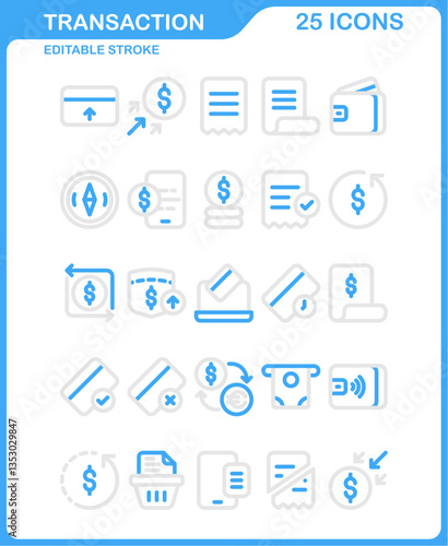 transaction icon, ecommerce icon with editable stroke, business icon and online payment