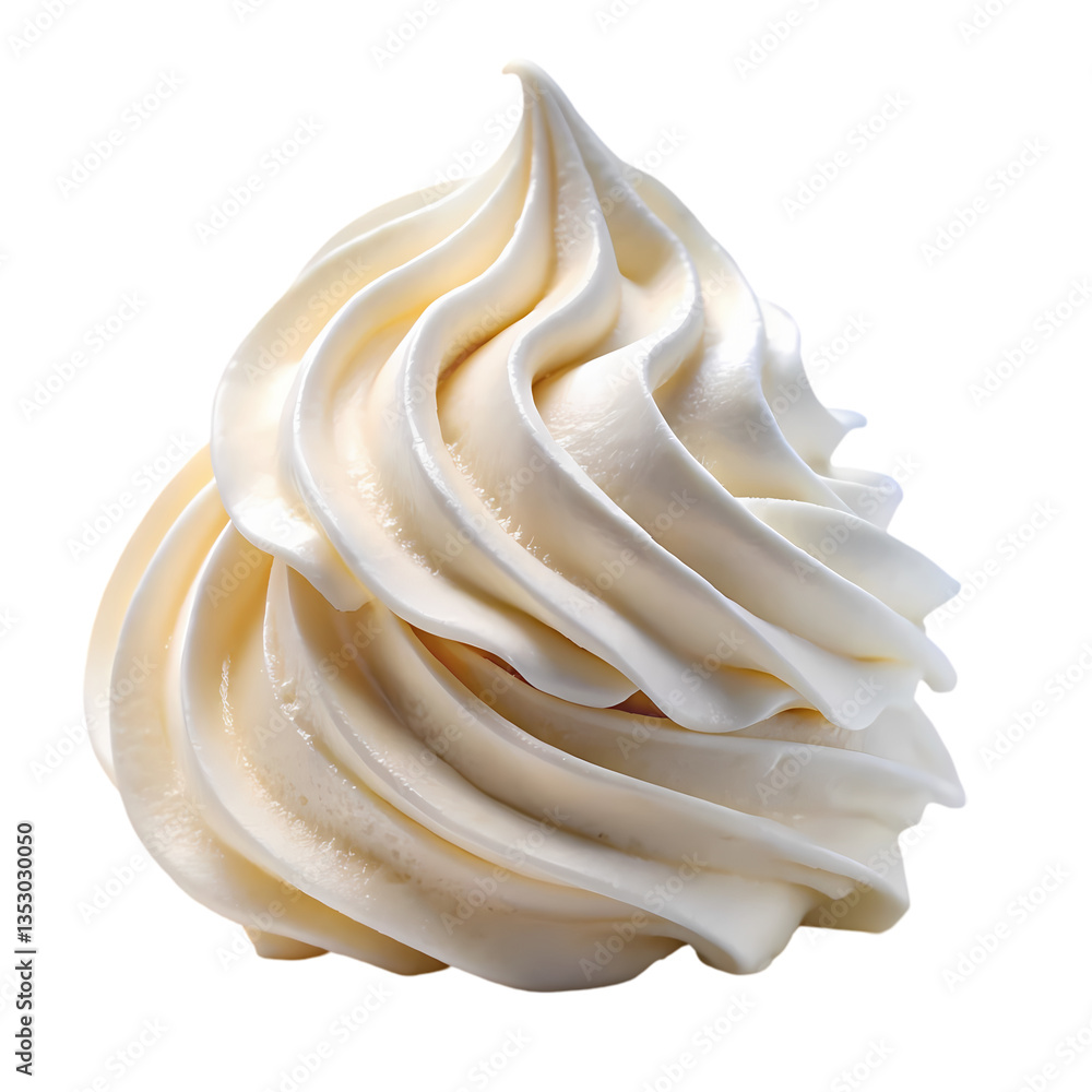 Creamy Whipped Topping Swirl isolated on transparent background Creamy Whipped Topping Swirl isolated on transparent background