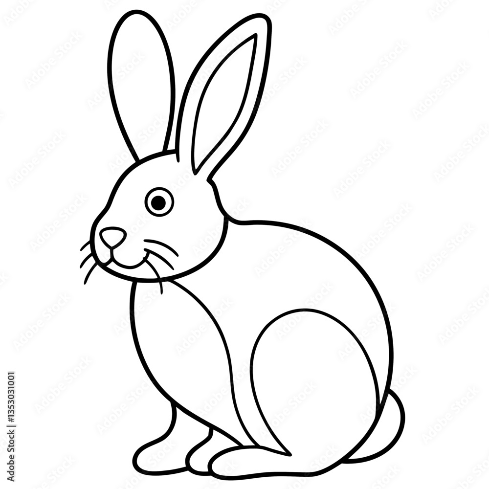 Easter Bunny Line Art Drawing Easter Bunny Line Art Drawing