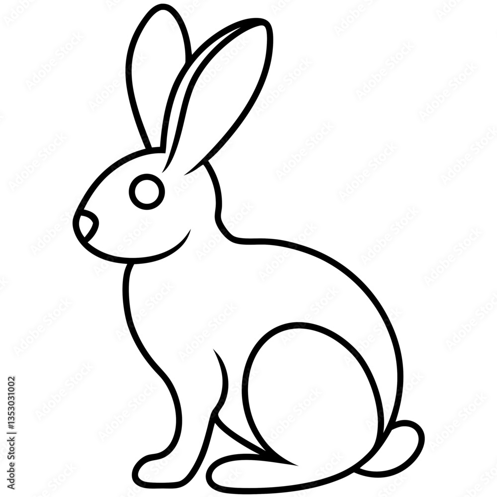 Obraz premium Easter Bunny Line Art Drawing