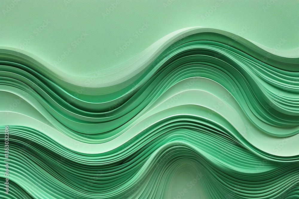 Textured Halftone Wave Line Art in Fresh Mint Green for Contemporary Home Decor Textured Halftone Wave Line Art in Fresh Mint Green for Contemporary Home Decor