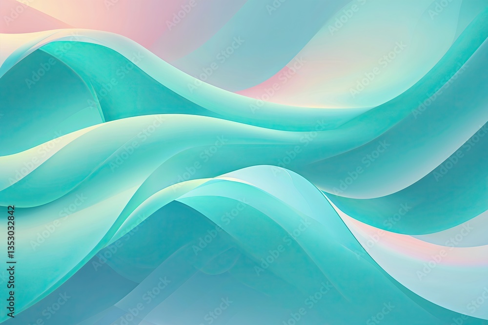 Obraz premium Soft Turquoise Pastel Gradient Digital Wallpaper Design