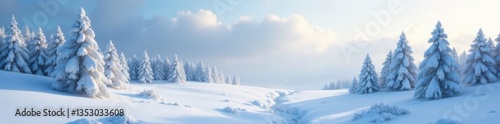 Wallpaper Mural Serene snowy landscape with trees frozen in ice , snow, serene, forest Torontodigital.ca