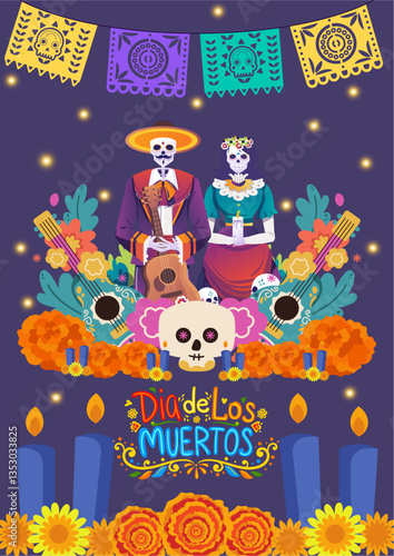 Dia de muertos or day of the dead poster
