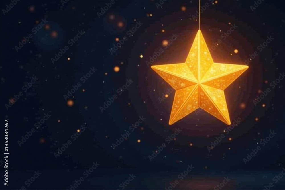 Shining gold star suspended in space against a dark background , luxury, background Shining gold star suspended in space against a dark background , luxury, background