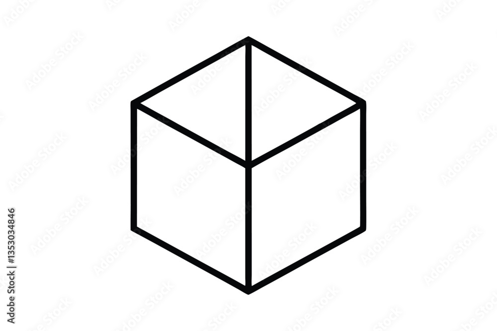 cube line art vector icon.eps cube line art vector icon.eps