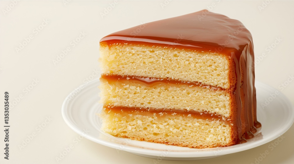 Glossy caramel sauce drizzled onto a layered sponge cake, capturing the perfect balance of sweetness and texture. Glossy caramel sauce drizzled onto a layered sponge cake, capturing the perfect balance of sweetness and texture.