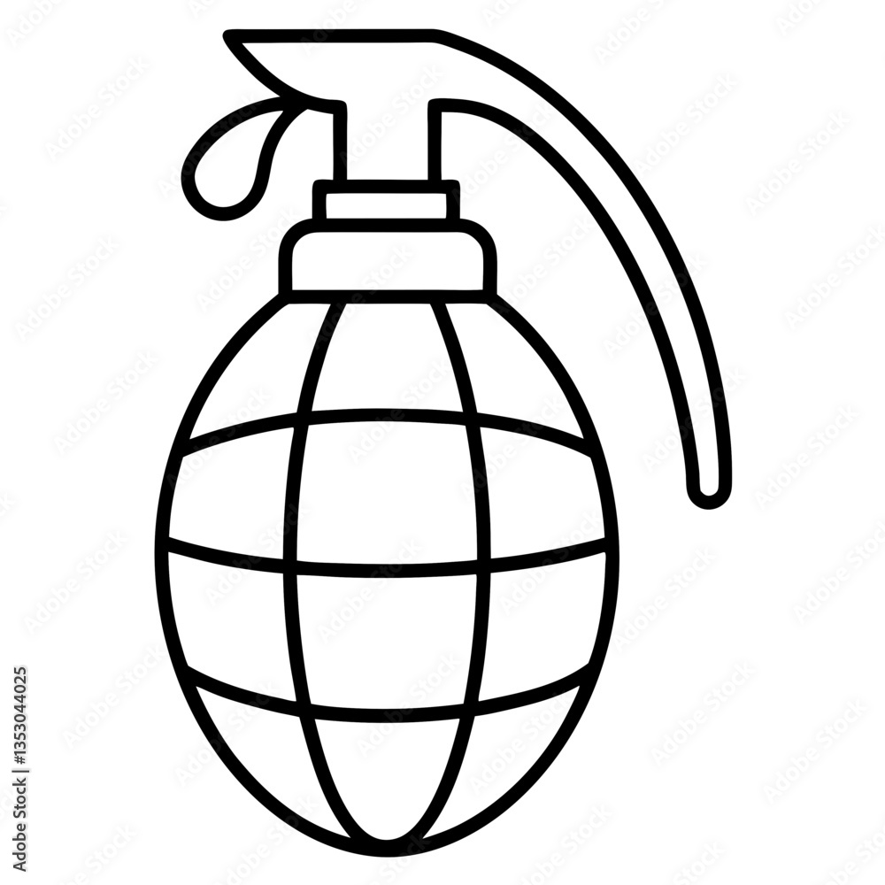 Obraz premium Grenade Line Art Drawing