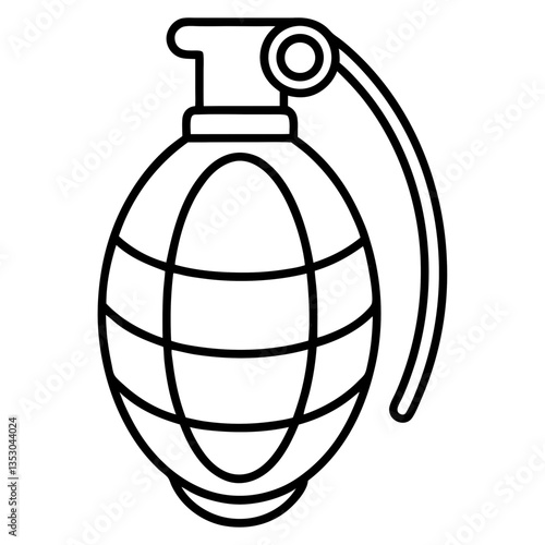 Grenade Line Art Drawing