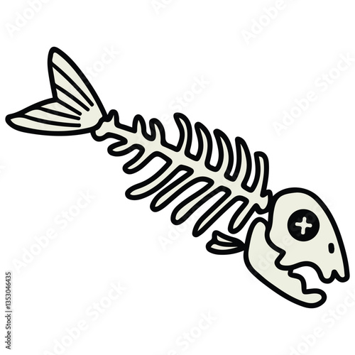 Fish bone icon vector��