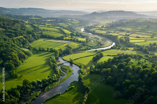 Serene Landscape: The Throughout the Valley Where The Two Rivers Meet
